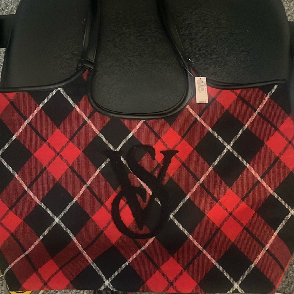 NWT Victoria’s Secret Plaid Tote